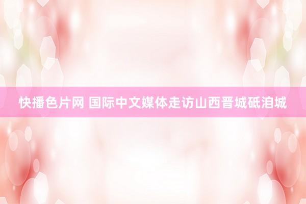 快播色片网 国际中文媒体走访山西晋城砥洎城