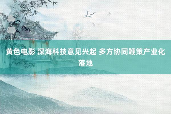 黄色电影 深海科技意见兴起 多方协同鞭策产业化落地