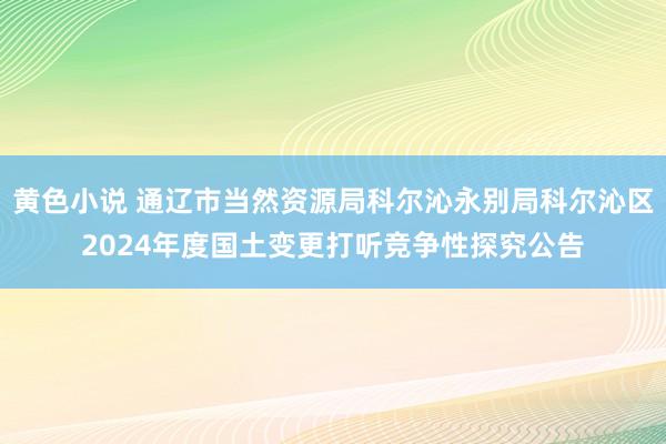 黄色小说 通辽市当然资源局科尔沁永别局科尔沁区2024年度国土变更打听竞争性探究公告