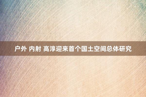 户外 内射 高淳迎来首个国土空间总体研究